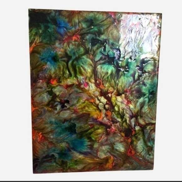 Original Handpoured Resin Art On Wooden Canvas ( Beauty In The Mist Of Chaos ) - Picture 7 of 7